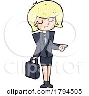 Cartoon Blond Business Woman