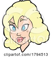 Sticker Of A Cartoon Pretty Woman