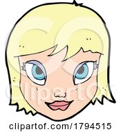 Poster, Art Print Of Sticker Of A Cartoon Female Face