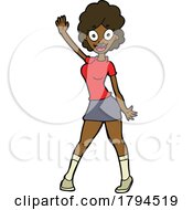 Poster, Art Print Of Cartoon Black Woman Dancing
