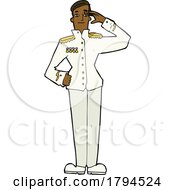 Cartoon Soldier Saluting In Uniform by lineartestpilot