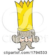 Poster, Art Print Of Cartoon King With A Tall Crown