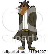 Cartoon Man In A Trench Coat by lineartestpilot