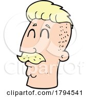 Poster, Art Print Of Cartoon Blond Man With A Mustache