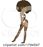 Cartoon Black Woman In A Bikini