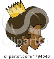 Cartoon Black Woman Wearing A Crown by lineartestpilot
