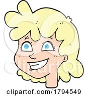 Sticker Of A Cartoon Female Face by lineartestpilot