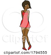 Cartoon Black Woman In A Dress