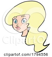 Poster, Art Print Of Sticker Of A Cartoon Pretty Female Face
