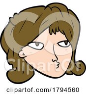 Cartoon Face Of Dirty Blond Haired Woman by lineartestpilot