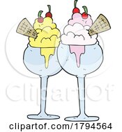 Poster, Art Print Of Cartoon Ice Cream Sundaes