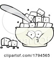 Cartoon Sugar Cube Bowl Character by lineartestpilot