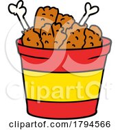 Poster, Art Print Of Cartoon Bucket Of Fried Chicken
