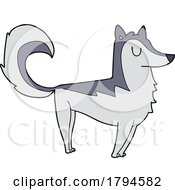 Cartoon Husky Dog by lineartestpilot