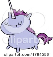 Cartoon Chubby Unicorn by lineartestpilot