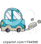 Poster, Art Print Of Cartoon Car With Smoke