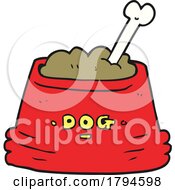Poster, Art Print Of Cartoon Dog Food Bowl