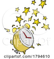 Poster, Art Print Of Cartoon Alarm Clock Going Off