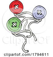 Poster, Art Print Of Cartoon Buttons And Thread