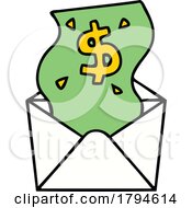 Poster, Art Print Of Cartoon Envelope With A Bill Or Refund