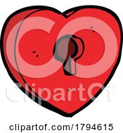 Cartoon Heart Shaped Lock With Key Hole by lineartestpilot