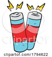 Poster, Art Print Of Cartoon Batteries