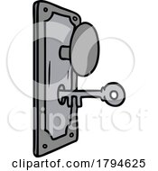 Poster, Art Print Of Cartoon Antique Door Lock And Key