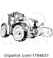 Black And White Agricultural Tractor by dero