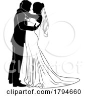07/30/2023 - Bride And Groom Couple Wedding Dress Silhouettes