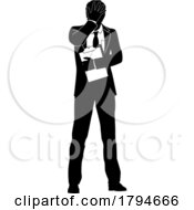 07/30/2023 - Business People Man With Clipboard Silhouette