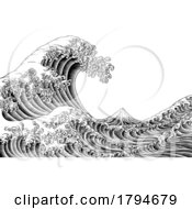 07/30/2023 - Great Wave Vintage Japanese Engraved Woodcut Style