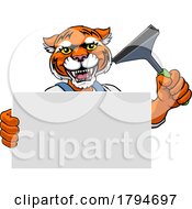 07/31/2023 - Window Cleaner Tiger Car Wash Cleaning Mascot