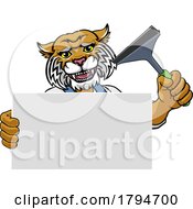 07/31/2023 - Window Cleaner Wildcat Car Wash Cleaning Mascot