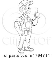 Poster, Art Print Of Handyman Mechanic Painter Plumber Cartoon Mascot
