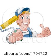08/01/2023 - Painter Decorator Paint Roller Cartoon Handy Man