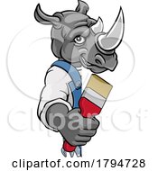 08/01/2023 - Rhino Painter Decorator Holding Paintbrush
