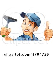 08/01/2023 - Window Cleaner Cartoon Car Wash Squeegee Man