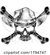 08/01/2023 - Cowboy Hat Western Skull Pirate Cross Bones