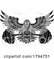 08/02/2023 - Bald Eagle Hawk Weight Lifting Mascot And Barbell