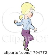 Poster, Art Print Of Clipart Cartoon Woman Walking