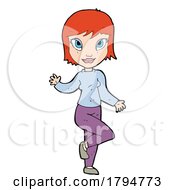 Clipart Cartoon Woman Walking by lineartestpilot