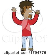 Poster, Art Print Of Clipart Cartoon Excited Man