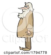 Clipart Cartoon Senior Man In Profile by lineartestpilot