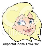 Poster, Art Print Of Clipart Cartoon Blond Woman