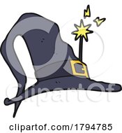 Clipart Cartoon Witch Hat And Magic Wand by lineartestpilot