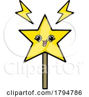 Clipart Cartoon Happy Star Magic Wand by lineartestpilot