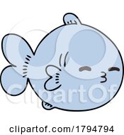 Clipart Cartoon Blue Fish by lineartestpilot