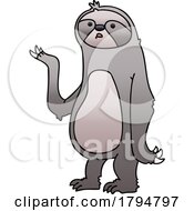 Poster, Art Print Of Quirky Gradient Shaded Cartoon Sloth