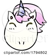 Poster, Art Print Of Clipart Cartoon Unicorn Face