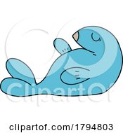 Poster, Art Print Of Clipart Cartoon Blue Seal